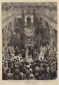 The Royal Wedding at Darmstadt, the Ceremony in the Chapel of the Old Castle (engraving) بواسطة مدرسة اللغة الإنجليزية
