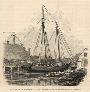 قطع Schooner EA Horton من المياه البريطانية من قبل صيادي ماساتشوستس بواسطة مدرسة اللغة الإنجليزية