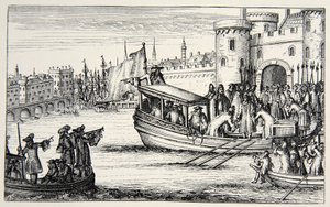 الأساقفة السبعة العائدين من البرج ، 1688 بواسطة مدرسة اللغة الإنجليزية