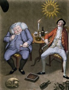التمتع الصلب بالزجاجة والصديق ، 1774 (لون ليثو مع الغواش) بواسطة مدرسة اللغة الإنجليزية