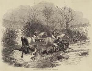 The Southgate Steeple Chase, Scene at the Brook (engraving) بواسطة مدرسة اللغة الإنجليزية