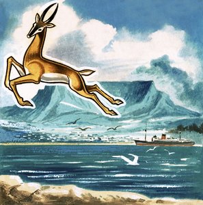 Springbok ، شعار جنوب أفريقيا بواسطة مدرسة اللغة الإنجليزية