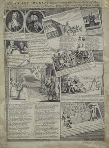The Stage Medley يمثل الذوق المهذب للمدينة والميزات التي لا مثيل لها للشاعر G. ، Polly Peachum و Captain Macheath ، c.1728 بواسطة مدرسة اللغة الإنجليزية