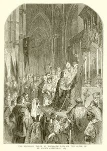 المعيار الذي اتخذ في Bosworth Laid على مذبح كاتدرائية القديس بولس ، 1485 بواسطة مدرسة اللغة الإنجليزية