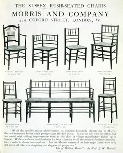 الكراسي Sussex Rush-Seated ، من صنع Morris and Company بواسطة مدرسة اللغة الإنجليزية