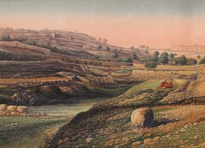 وادي وبركة جيحون السفلى، القدس (صورة حجرية ملونة) بواسطة مدرسة اللغة الإنجليزية