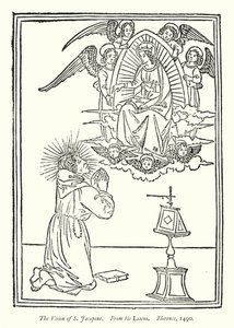 The Vision of S Jacopone, From his Laudi, Florence بواسطة مدرسة اللغة الإنجليزية