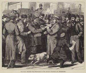 الحرب ، قراءة War Telegrams in the Nevsky Prospect ، سان بطرسبرج (نقش) بواسطة مدرسة اللغة الإنجليزية