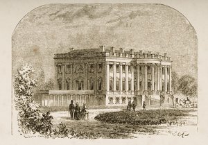 البيت الأبيض ، في عام 1870 ، من "الصور الأمريكية" التي نشرتها جمعية المسالك الدينية ، 1876 بواسطة مدرسة اللغة الإنجليزية