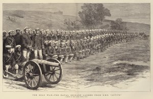 The Zulu War, the Naval Brigade landed from HMS "Active" (engraving) بواسطة مدرسة اللغة الإنجليزية