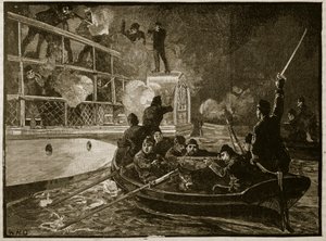 القبض على كارولين ، 1837 ، رسم توضيحي من Cassells Illustrated History of England (sepia photo) بواسطة مدرسة اللغة الإنجليزية