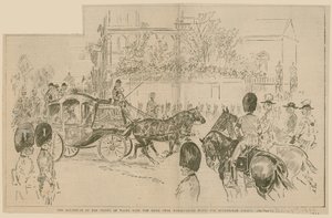 رحيل أمير ويلز مع العروس من بيت مارلبورو لقصر باكنغهام ، 23 يوليو 1896 بواسطة مدرسة اللغة الإنجليزية