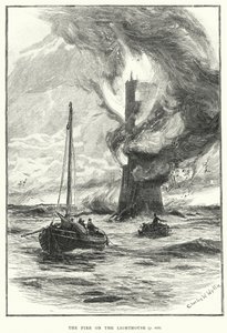 The fire on the lighthouse (engraving) بواسطة مدرسة اللغة الإنجليزية