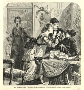 السيجارة الأولى ؛ رسم من الحياة الحديثة بواسطة مدرسة اللغة الإنجليزية