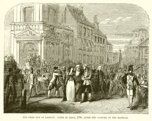 اليوم الأول للحرية. مشهد في باريس ، 1789 ، بعد الاستيلاء على الباستيل بواسطة مدرسة اللغة الإنجليزية