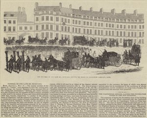 The funeral of the late Mr William Beckford, leaving his house in Lansdowne Crescent, Bath (engraving) بواسطة مدرسة اللغة الإنجليزية
