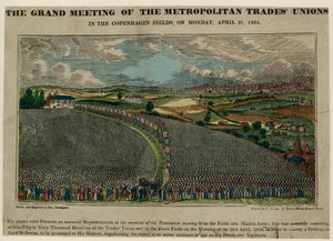 الاجتماع الكبير لاتحادات متروبوليتان في حقول كوبنهاجن ، 21 أبريل 1834 بواسطة مدرسة اللغة الإنجليزية