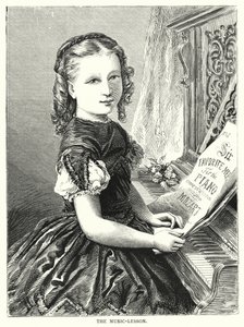 The music-lesson (engraving) بواسطة مدرسة اللغة الإنجليزية