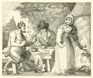 الشيطانة والمسافر (نقش) بواسطة مدرسة اللغة الإنجليزية