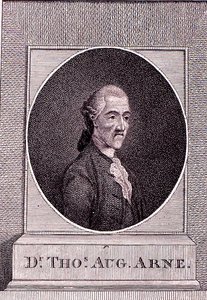 توماس أوغسطين أرني (1710-1778) (نقش) بواسطة مدرسة اللغة الإنجليزية