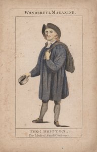 توماس بريتون: رجل الفحم الموسيقي الصغير ، رسم توضيحي من مجلة Wonderful ، c.1764 (النقش اليدوي) بواسطة مدرسة اللغة الإنجليزية