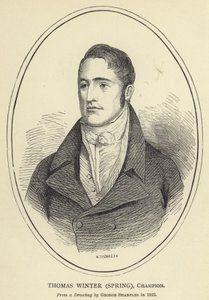 توماس وينتر ، ربيع ، بطل ، من رسم لجورج شارلز في عام 1822 بواسطة مدرسة اللغة الإنجليزية