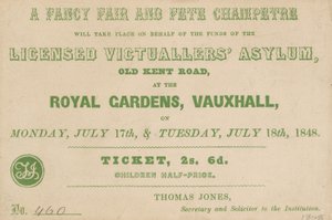 تذكرة لمعرض فاخر و Champetre Fete في الحدائق الملكية ، Vauxhall ، لندن بواسطة مدرسة اللغة الإنجليزية