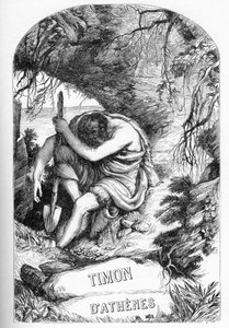 Timon of Athens (The Life of Tymon of Athens) - رسم توضيحي في "" Completes de William Shakespeare "" "1866 - الرسوم التوضيحية والشكل العام لهذه الطبعة مستعارة من رسم كاسيل شكسبير ، الذي نُشر في لندن بواسطة مدرسة اللغة الإنجليزية