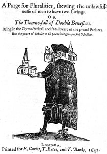 صفحة عنوان التطهير للتعددية المطبوعة لـ F. Cowles و T.Bates و T.Banks ، 1642 بواسطة مدرسة اللغة الإنجليزية