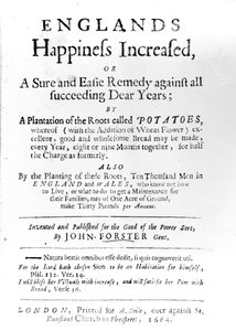 صفحة العنوان لسعادة Englands زيادة بواسطة جون فورستر ، نشر في 1664 (ورقة مطبوعة) بواسطة مدرسة اللغة الإنجليزية