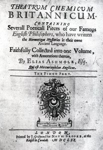 فهرس كيمياء المسرح لبريطانيا بقلم إلياس أشمول ، 1652 (طباعة) بواسطة مدرسة اللغة الإنجليزية