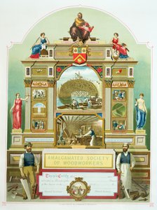 الشعار التجاري لجمعية النجارين ، 1860 بواسطة مدرسة اللغة الإنجليزية