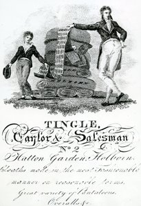 بطاقة تجارية لـ Tingle و Taylor and Salesman ، رقم 2 Hatton Garden ، Holborn (نقش) بواسطة مدرسة اللغة الإنجليزية
