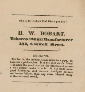 بطاقة تجارية لشركة HW Bobart بواسطة مدرسة اللغة الإنجليزية
