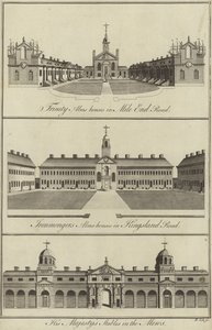 Trinity Almhouses في Mile End Road ، Ironmongers Almhouses in Kingsland Road و His Majestys Stables in the Mews ، لندن بواسطة مدرسة اللغة الإنجليزية