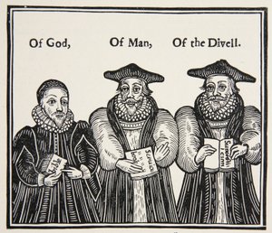 Triple Episcopacie ، هجاء من قبل حزب Puritan لود و أساقفة المحكمة ، من المسالك عام 1641 بواسطة مدرسة اللغة الإنجليزية