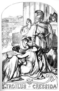 Troilus et Cressida - (Troilus and Cressida) - رسم توضيحي في "" الأعمال الكاملة بواسطة William Shakespeare "" "1866 - تم استعارة الرسوم التوضيحية والشكل العام لهذه الطبعة من رسومات شكسبير التي رسمها كاسيل والتي نُشرت في لندن بواسطة مدرسة اللغة الإنجليزية