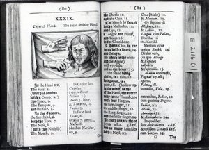 صفحتان من World Sensualium Pictus Comenius ، 1659 بواسطة مدرسة اللغة الإنجليزية