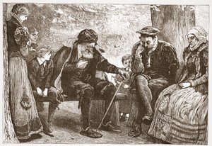تحت أشجار الزيزفون ، رسم توضيحي من تاريخ البروتستانتية بقلم جيمس أيتكين ويلي (1808-1890) ، حانة. 1878 بواسطة مدرسة اللغة الإنجليزية