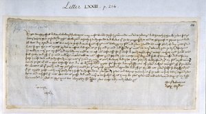 رسالة عيد الحب من Margery Brews إلى John Paston III ، فبراير 1477 (قلم وحبر على ورق) بواسطة مدرسة اللغة الإنجليزية