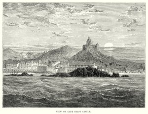 منظر لقلعة كيب كوست (نقش) بواسطة مدرسة اللغة الإنجليزية