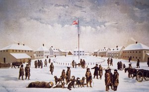View of Fort Garry (colour litho) بواسطة مدرسة اللغة الإنجليزية