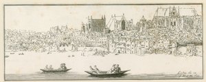 منظر لقصر وستمنستر ، لندن ، في 27 مارس 1652 بواسطة مدرسة اللغة الإنجليزية