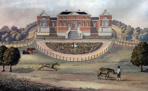 منظر لمنزل ريفي في حديقة ، حوالي عام 1825 (ألوان مائية على ورق) بواسطة مدرسة اللغة الإنجليزية