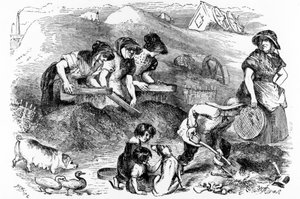 منظر لحديقة الغبار ، رسم توضيحي من "London Labour and the London Poor" بقلم هنري مايهيو ، c. بواسطة مدرسة اللغة الإنجليزية
