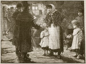 زيارة Tithe Proctor ، أيرلندا ، 1832 ، رسم توضيحي من Cassells Illustrated History of England (sepia photo) بواسطة مدرسة اللغة الإنجليزية