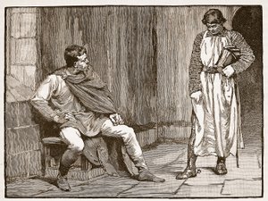 اعتراف Waltheofs ، التوضيح من Cassells Illustrated تاريخ إنجلترا (صورة بني داكن) بواسطة مدرسة اللغة الإنجليزية