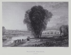 Walton Bridge, Surrey (engraving) بواسطة مدرسة اللغة الإنجليزية