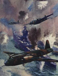 قاذفات ولينغتون يهاجمون القاعدة البحرية الألمانية في كيل ، 1939 بواسطة مدرسة اللغة الإنجليزية