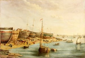 William Piles Shipyard ، North Sands ، c.1830
